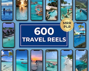 Paquete de 600 Reels de viaje / Reels de Instagram y videos de viajes de TikTok / Contenido de viajes de Canva / Reels sin rostro / MRR PLR / Viajes de estilo de vida de lujo