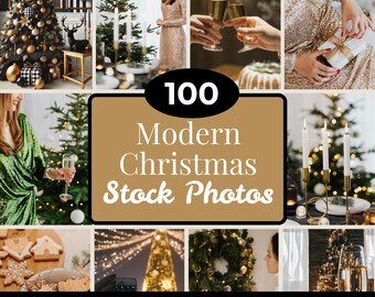 Fotos de stock navideñas modernas y glamorosas / Paquete de fotos de stock navideñas / MRR/PLR / Contenido para redes sociales / Estética navideña moderna / Conjunto de fotos