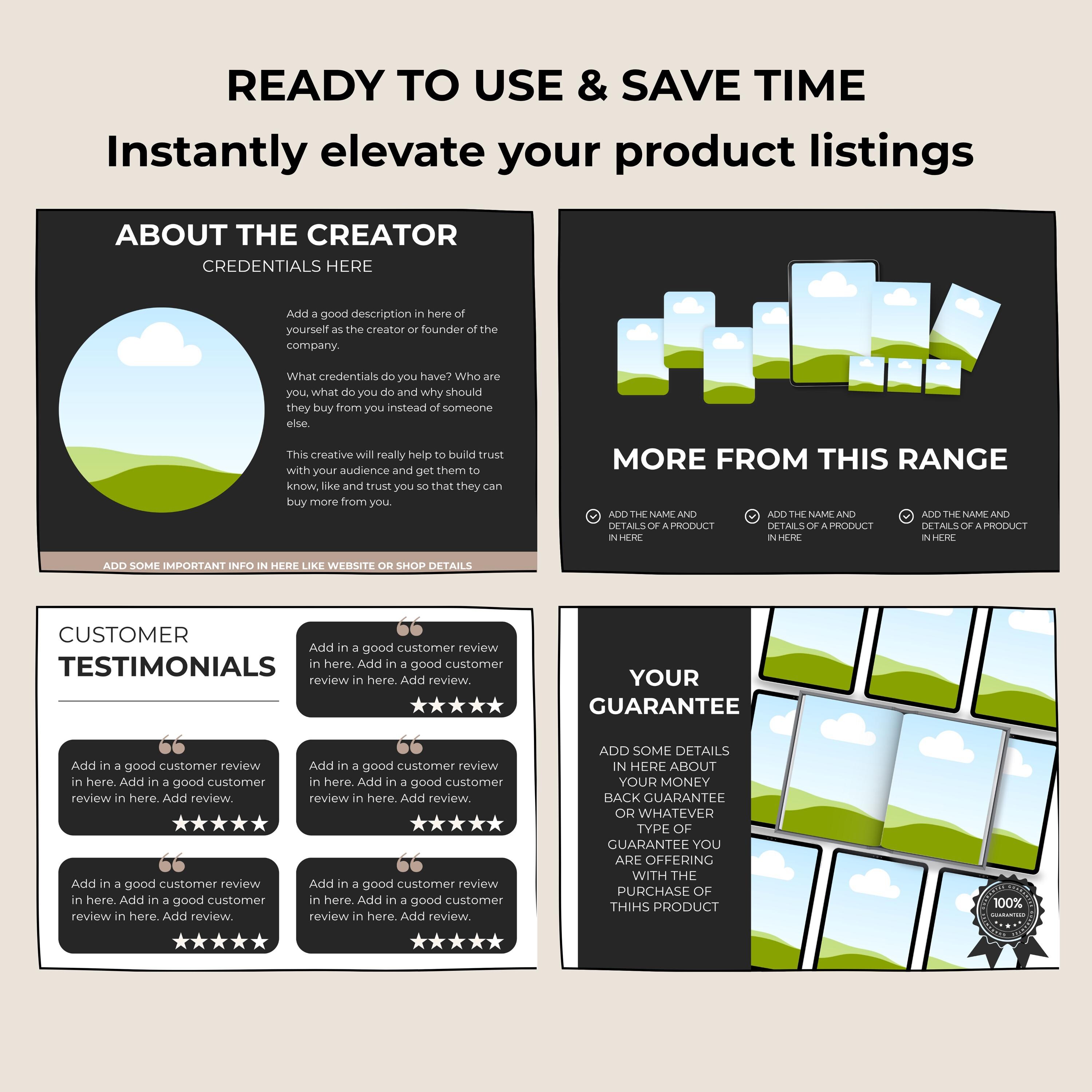 100 Etsy Listing Mockup Templates Canva | Editable Etsy Shop Images ...