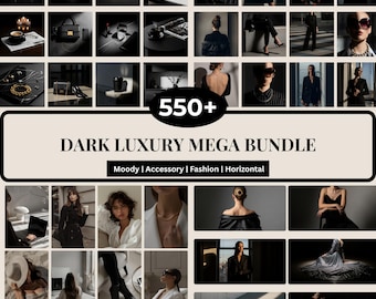 550+ Dark Luxury Stock Photos Mega Bundle | MRR PLR | Moody Fashion & Accessories | Faceless Aesthetic Marketing Content | Editorial Stock