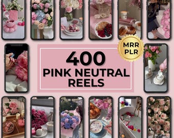 400 rosa neutrale ästhetische Instagram-Rollen | Canva Bearbeitbare Reel Covers & Videos | Gesichtslosen Inhalt Bundle | MRR PLR | Luxus Lifestyle Reel