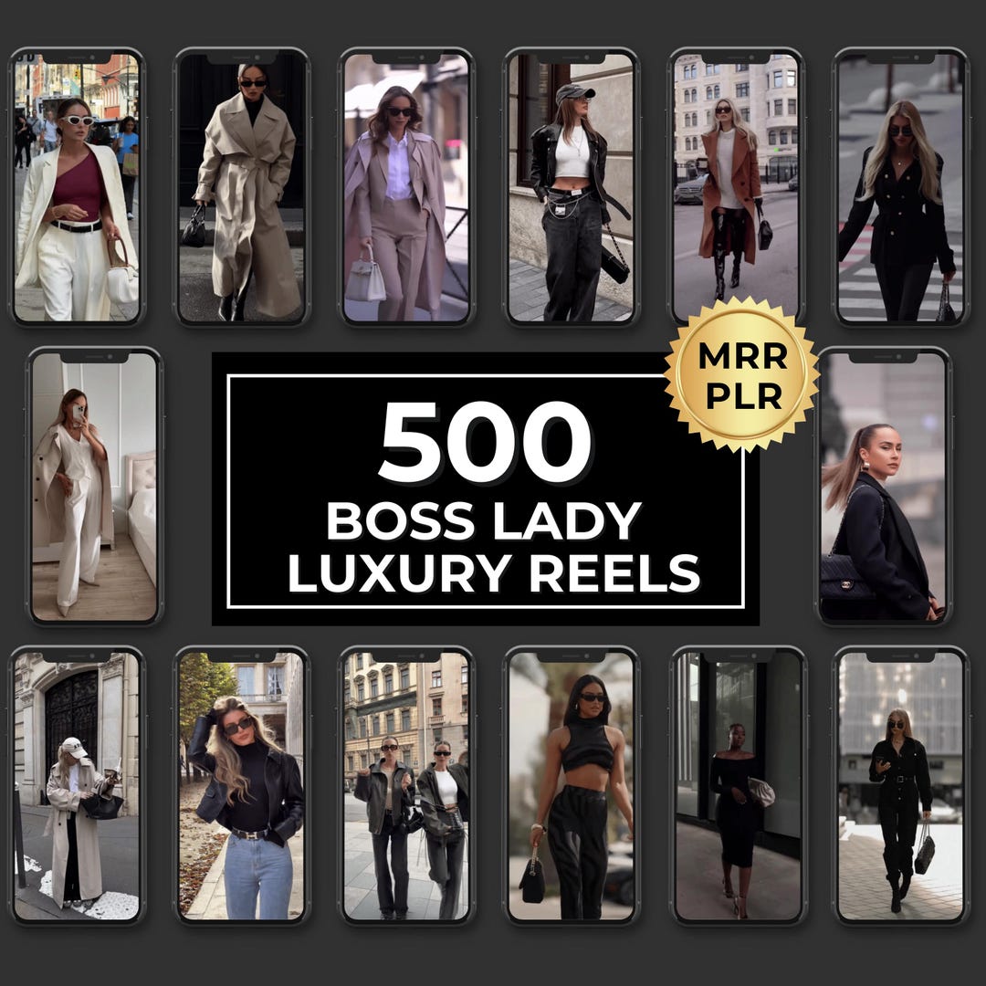 500 Luxury Boss Lady Reels Bundle | DFY Instagram Content | Premium ...