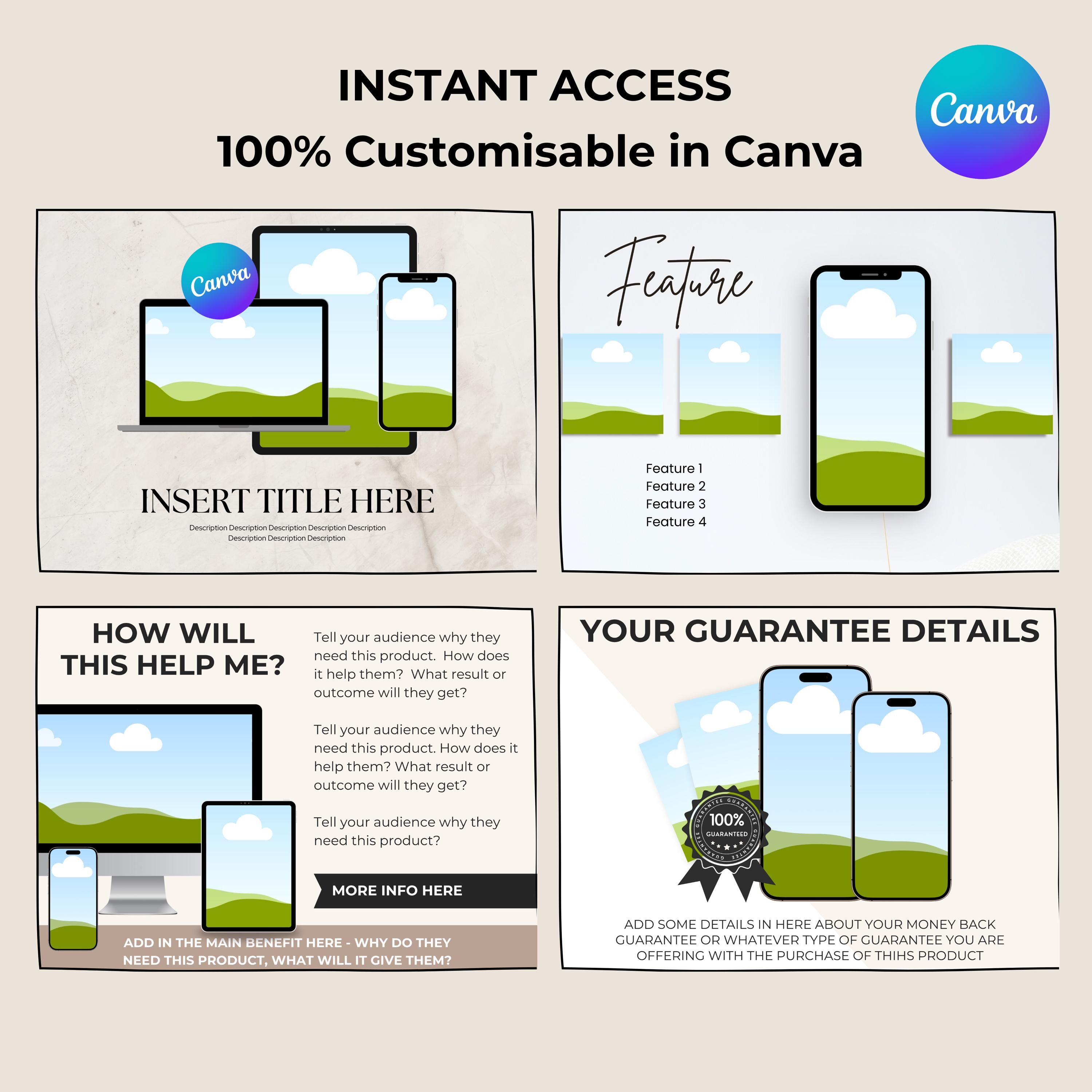100 Etsy Listing Mockup Templates Canva | Editable Etsy Shop Images ...