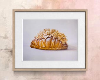Akwarela z migdałowym croissantem nr 19 | Malarstwo kulinarne | 5x7, 6x8, 8x10 | Bez ramki