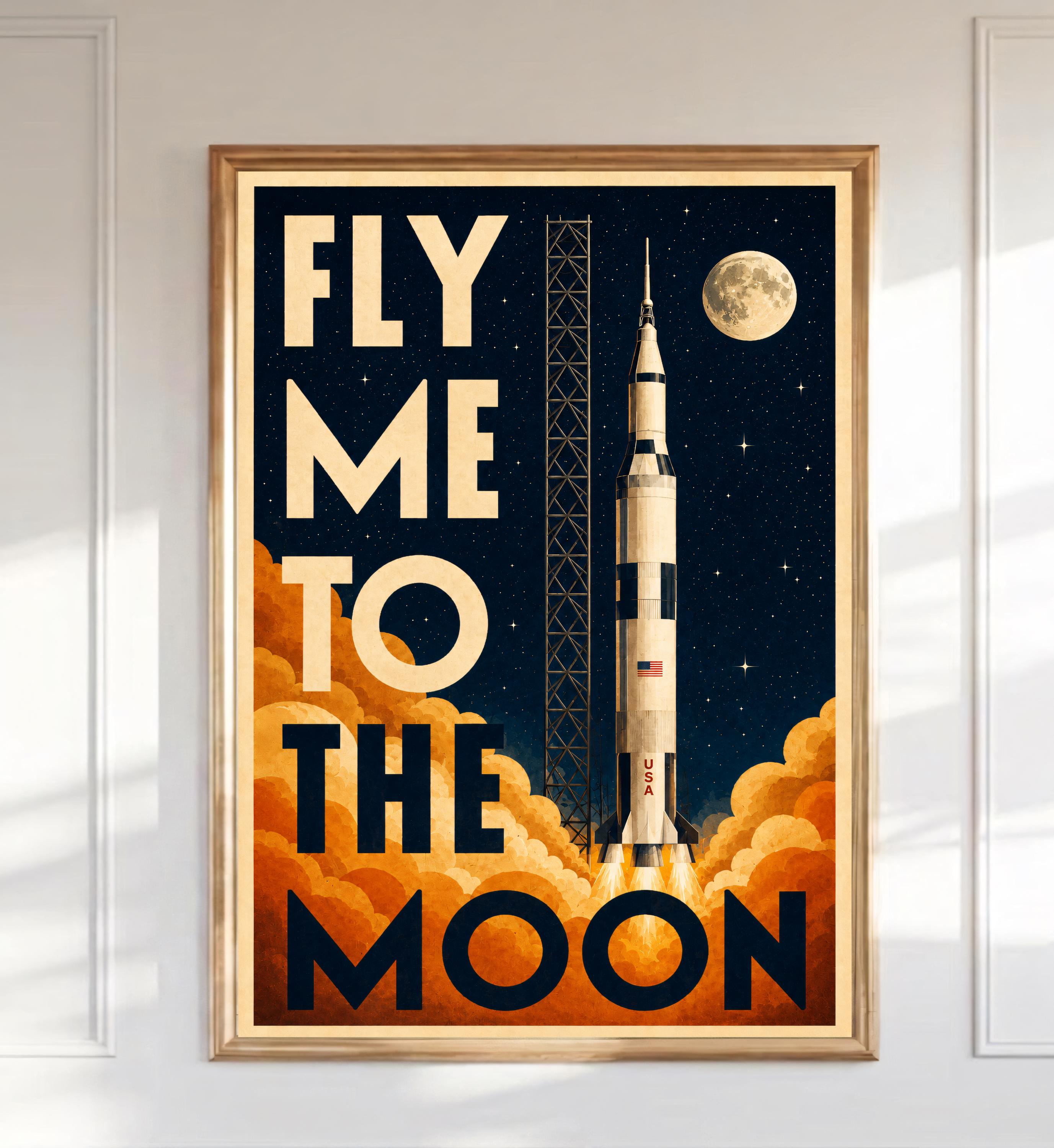 Fly Me to the Moon Poster - Etsy