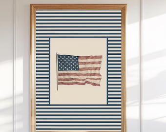 アメリカ国旗の日の出アートプリント：愛国的なアメリカの壁飾り