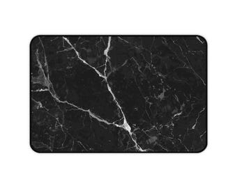 Black Marble Pattern Desk Mat | Large Mouse Pad Office Desk Protector