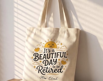 Personalized Retired Teacher Tote Bag, Funny Retirement Gift for Educator, Custom Teacher Appreciation Bag, Retirement Keepsake