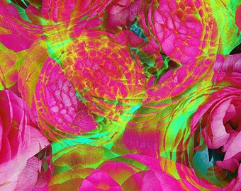 Two Piece Floral Mash Vibrant Art Prints