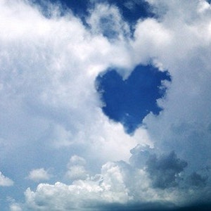 Heart Shaped World - Clouds Sky Blue - Digital Photo image