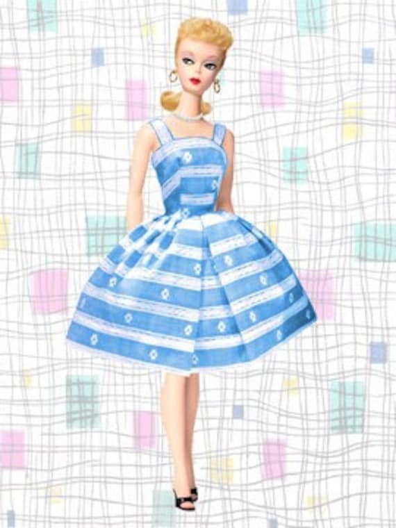 Vintage Retro Original Barbie Doll Blonde Blue Sundress Photo Print Graphic  Art Print - Etsy