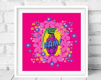 Flower Bomb Pink Fine Art Print