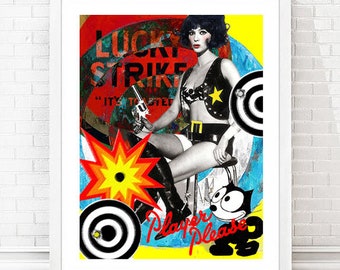 Lucky Strike Girl Graphic Art Print