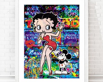 Betty Boop Graphic Art Print