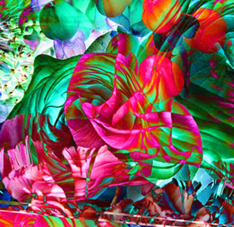 Two Piece Floral Mash Vibrant Art Prints