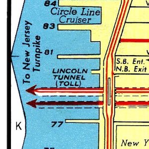 Lower Manhattan Map Vintage 1960s Art Illustration New York City NYC Digital Image Scanned Copy image 2