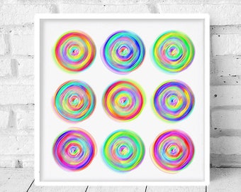 Multi Radial Art Print