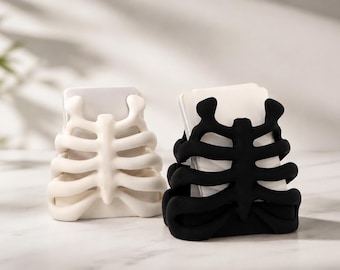 Ribcage Business Card Holder | Business Card Stand, Gothic Desk Organizer, Skeleton Desk Organizer, gift for doctor, nurse, student