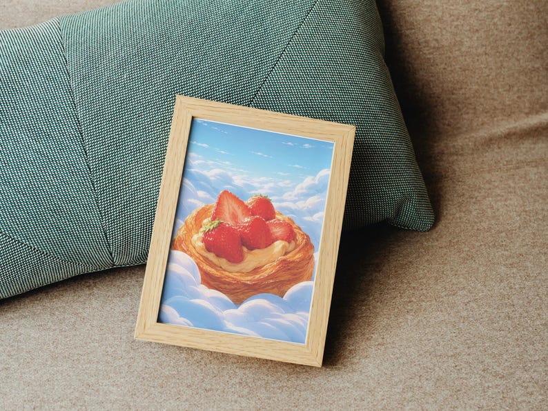 Gallery Detail: Strawberry Danish Print Coffee Bar Decor For Kitchen Display Digital