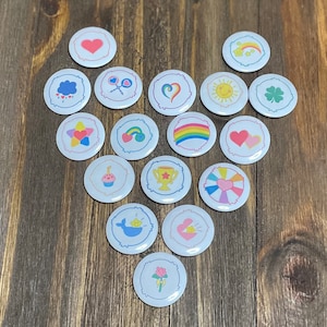 Care Bear Inspired Belly Badge 1.25” Buttons / Pins / Stocking Stuffers / Party Favors / Care Bears