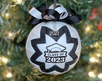 Graduation Quilted Fabric Ornament, 2023 Ball Ornaments, Grad, Class of 2023, Graduate Gifts