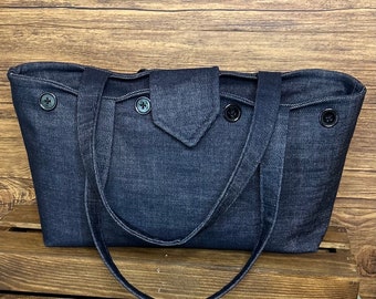 Denim Jacket Purse w/Interchangeable Jackets, Denim Lined