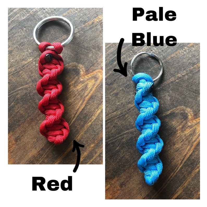 Paracord Keychain Paracord Key Fob Survival Keychain Twist Etsy