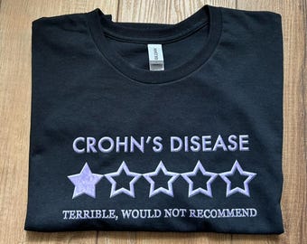 Crohn’s Disease Awareness T-Shirt, Custom T-shirts, Crohn’s, IBD, Autoimmune, Black Shirt