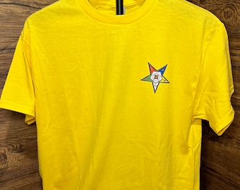 Yellow Eastern Star Custom T-Shirts, Ruth Star Point, OES, Masonic Shirts