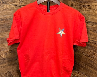 Red Eastern Star Custom T-Shirts, Star Point Electa, OES, Masonic Shirts