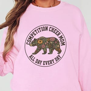 All Star Cheer Mom Mama Bear Sweatshirt, Competition Cheer Vintage Varsity Patch, College Graduation Family Reunion Gift