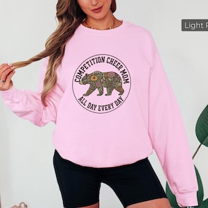 All Star Cheer Mom Mama Bear Sweatshirt, Competition Cheer Vintage Varsity Patch, College Graduation Family Reunion Gift