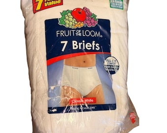 Vintage Fruit of the Loom 3XL Briefs 7 Pack White Underwear NOS Deadstock Men’s Basics
