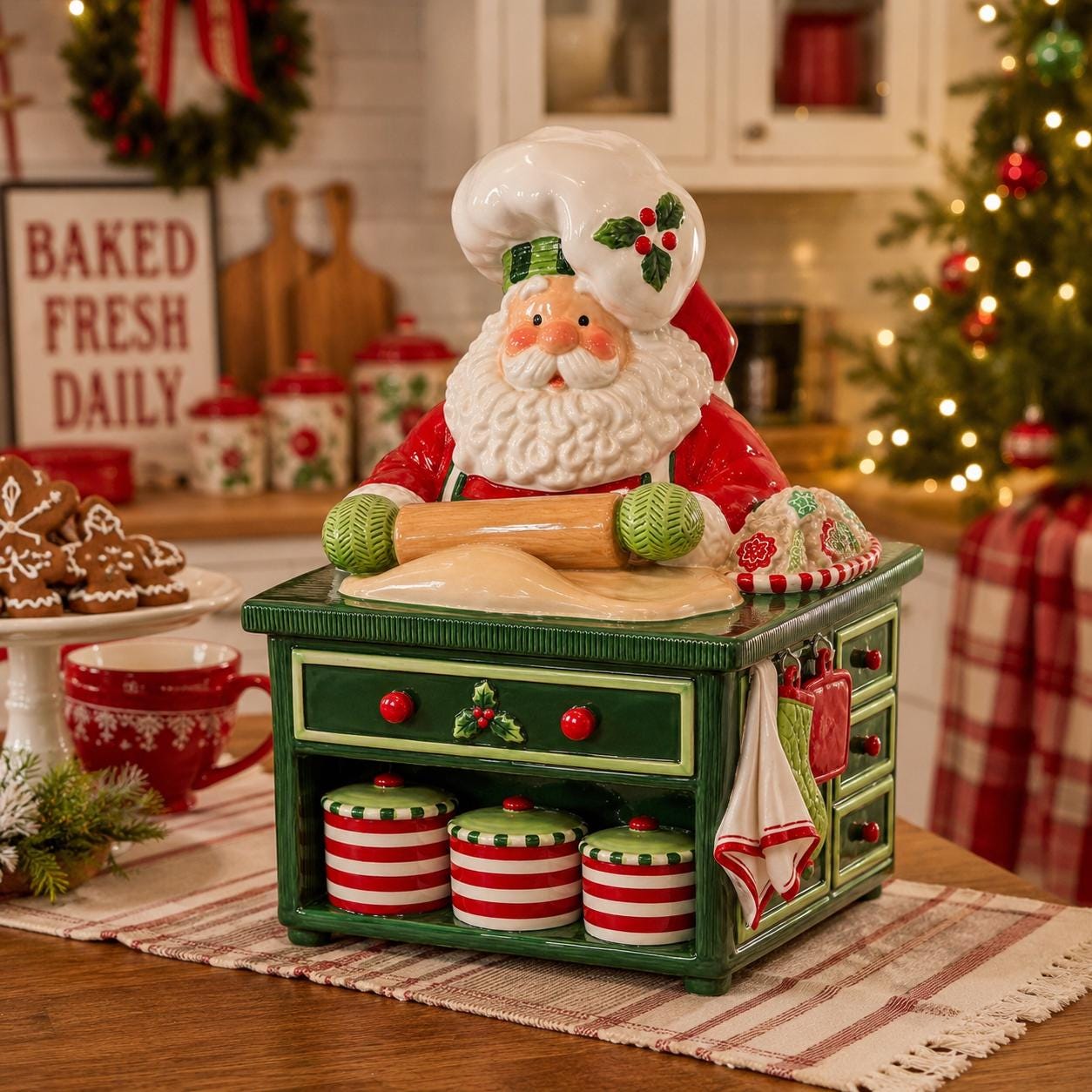 Santa Cookie Jar - Etsy