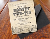 Rootin' Two-Tin Birthday Party Invitation Template!