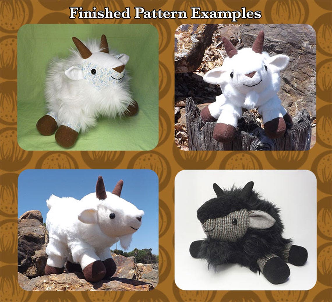Plush Mountain Goat Toy Pattern Etsy