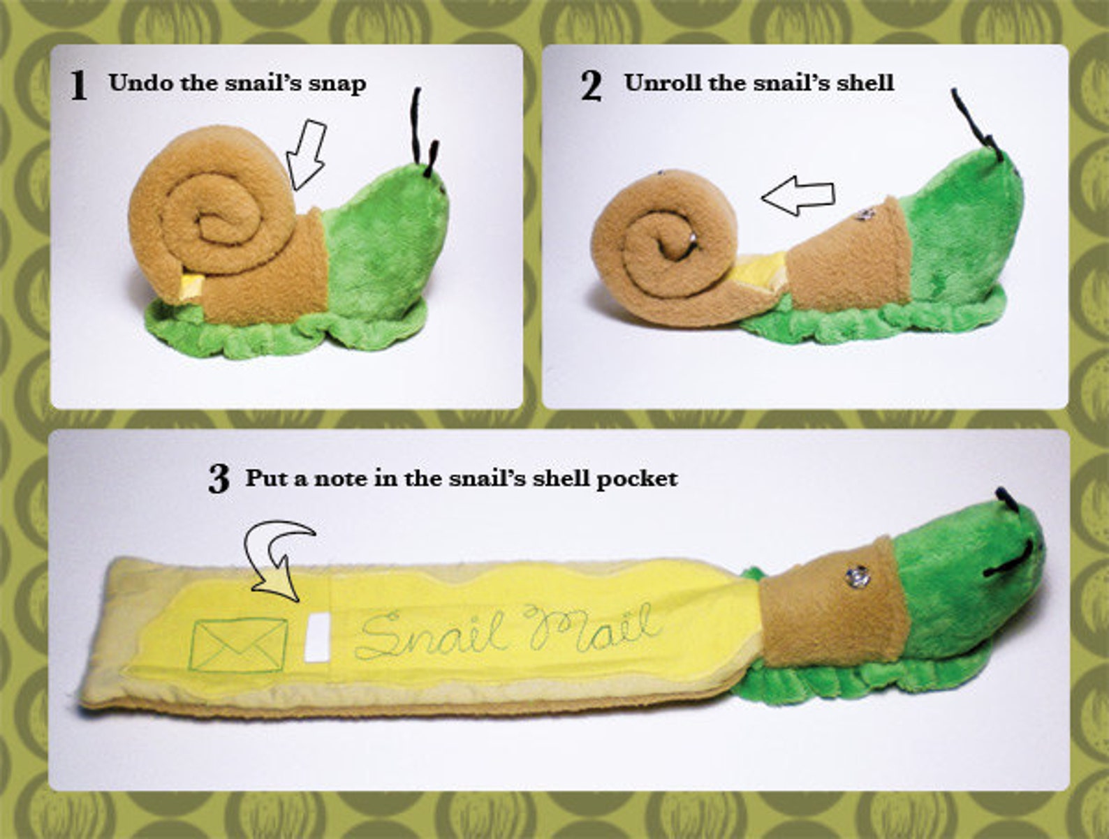Snail Mail Plush Toy Snail Pattern Etsy