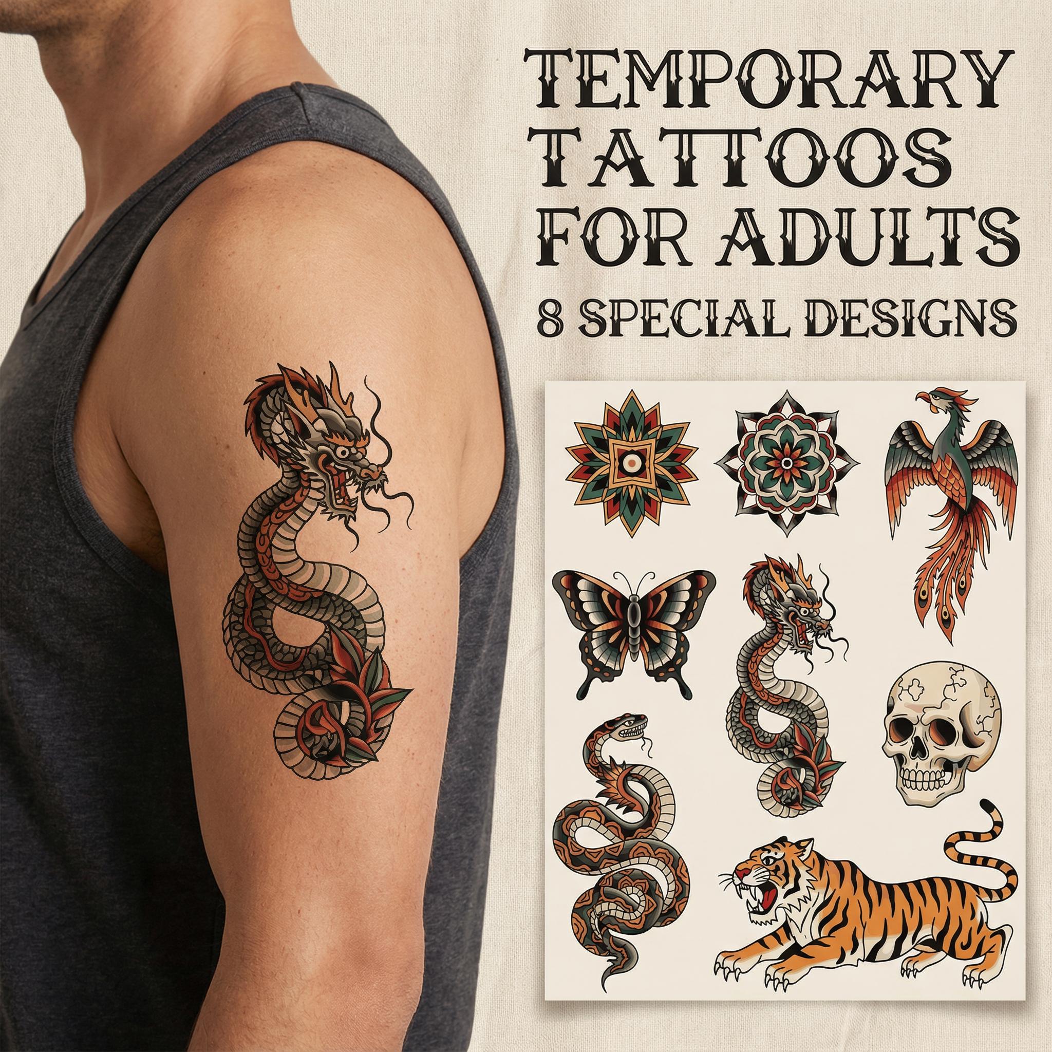 American Vintage Dragon Tattoo Leather Jacket 八の字 Traditional