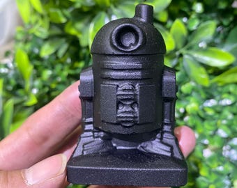 7cm Natural Matte Black Obsidian Minions Crystal Carvings Ornament Healing Gifts《Despicable Me》