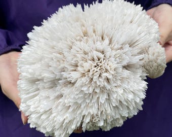 Natural Mesolite Crystal Cluster, Radiating Home Decor, India