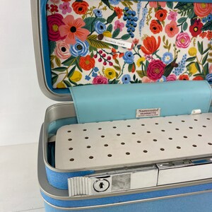 Vintage Samsonite Train Case Charging Station with Liberty of London Message Board image 8