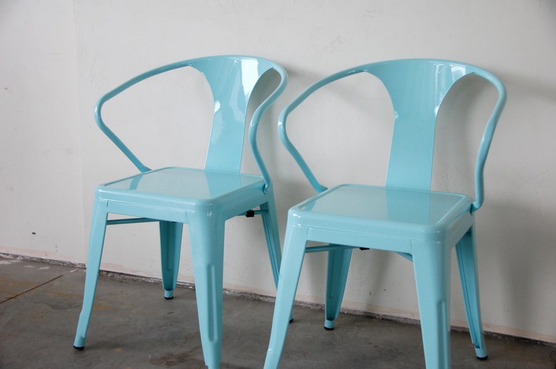 Custom Painted Tolix Style Arm Chair Color of your Choice Etsy