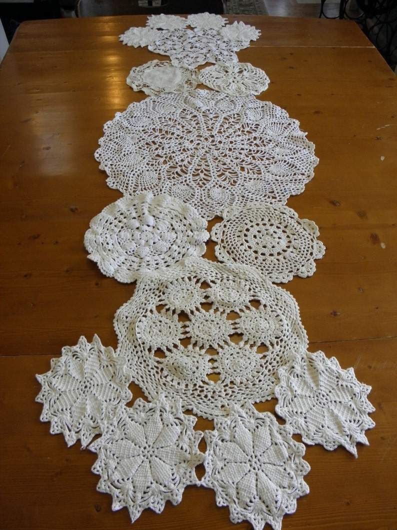 Custom Vintage Doily Table Runner 108 Inch Made to Order Etsy