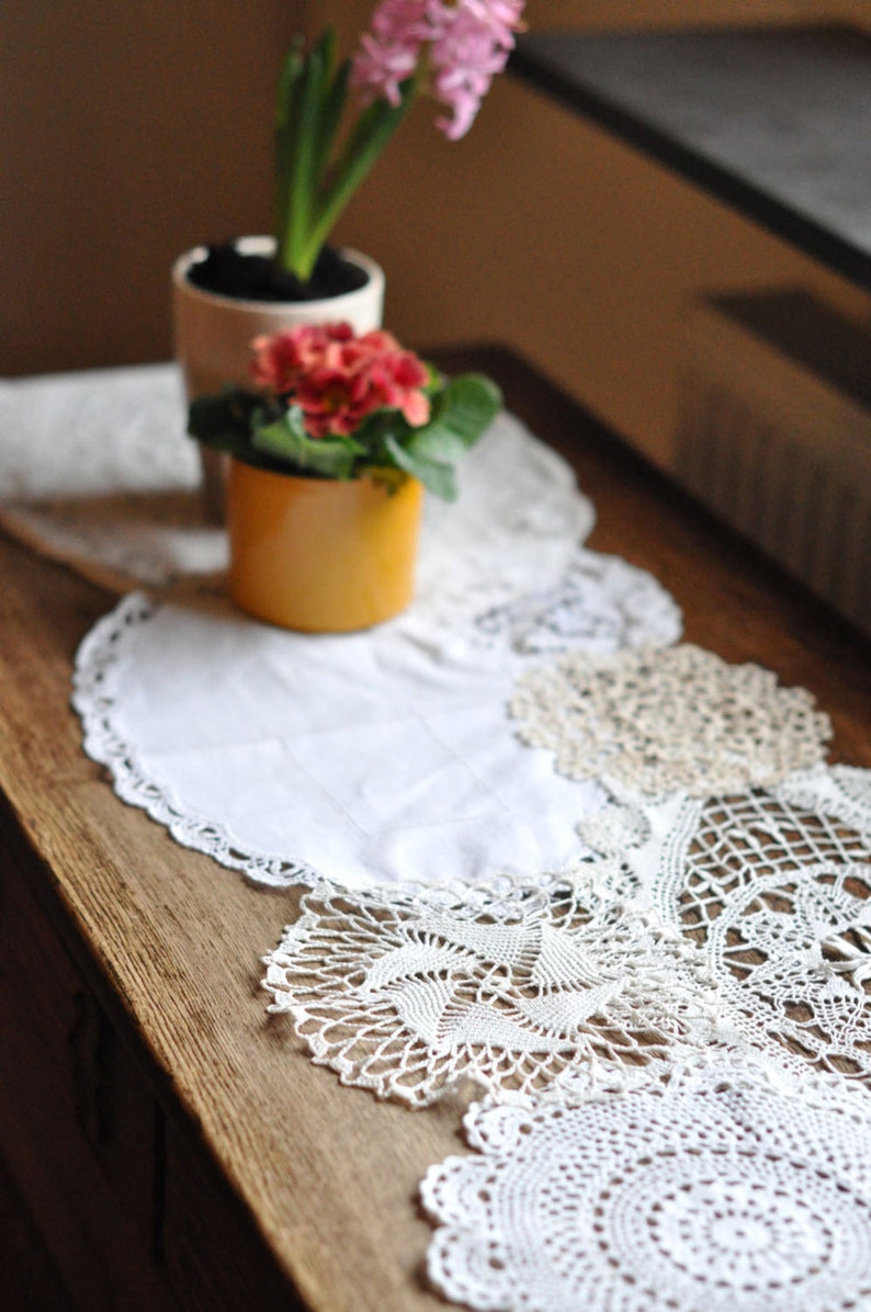Custom Vintage Doily Table Runner 90 Inch Made to Order Etsy
