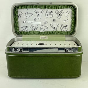 Vintage Samsonite Train Case Charging Station with Liberty of London Message Board image 3