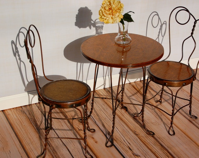 Vintage Childrens Ice Cream Parlor Table & Chairs Etsy