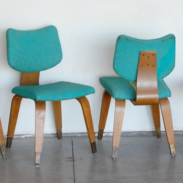 Reserved for Shannon Vintage Thonet Eames Era Mid Century Bentwood Chairs in Fabric Upholstery of your Choice Set of 4