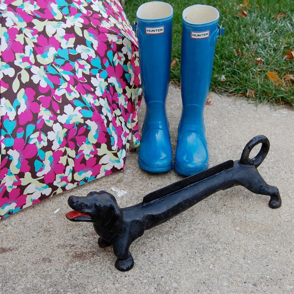 Reserved for Drew Vintage Cast Iron Dachshund Dog Boot Shoe Scraper