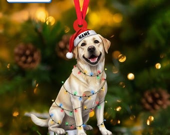 Personalized Labrador Retriever Christmas Ornament, Flat 2D Ornament, Dog Lover Gift, Christmas Ornament, Holiday Pet Gift