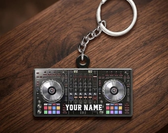 Personalized DJ Controller Acrylic Keychain, Custom Music Mixer Charm, DJ Gift, Music Producer Accessory, Electronic Music Lover Gift